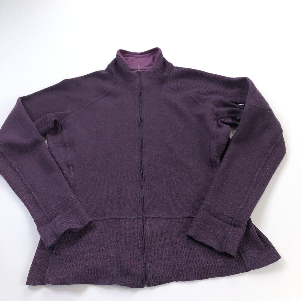 Mountain Hardwear Women's Large Jacket Full Zip Zipped Pockets Knit Purple